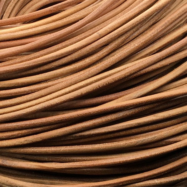 5 yards 4mm Tan Color Round Leather Cord,Wholesale Jewelry Supplies,Distressed Matte Finish,LC4-017