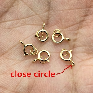 Anneau à ressort de 4,5 mm serti en or jaune massif 18 carats avec ressort de saut fermé de 2,8 mm,ASG-CL-006