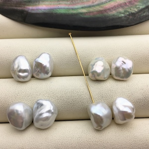 1 pair AAA 10-11mm White keshi pearls Pair,for make dangle earrings,baroque pearl,loose pearl beads,very high luster,ZS-127-62-11