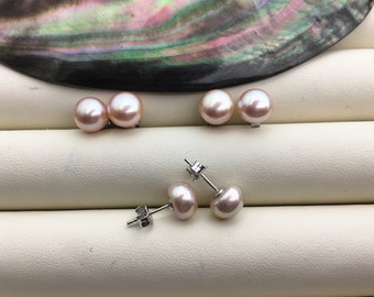 AAA 5-10mm Natural Purple Rainbow Color Pearl earrings,s925 stud pearl earrings,Wedding,bridal,birthday,SE1-030