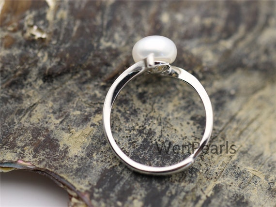 AAA White Pearl Genuine Sterling Silver Ring,anniversary Ring