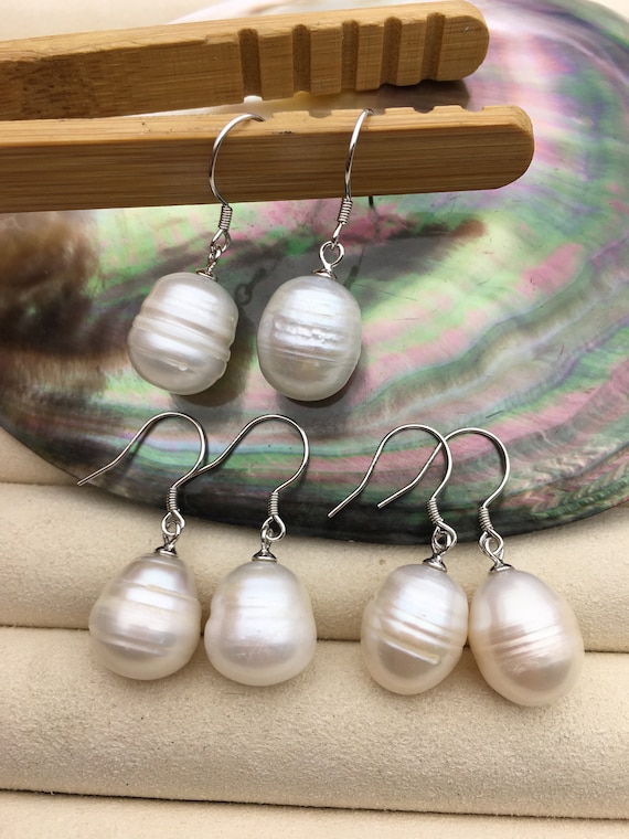 Peach Chandelier Earrings with Dyed Cultured Freshwater Pearls and Shell Dangles Sterling Silver Peach Chandelier Earrings with Dyed Cultured Freshwater Pearls and Shell Dangles Sterling Silver