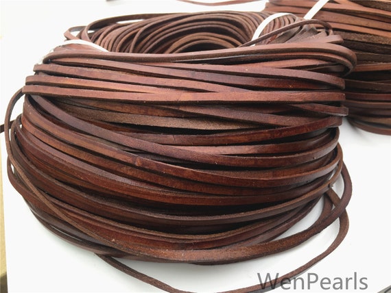 Laccio Pelle 3mm X 1mm Cordoncino Piatto In Vera Pelle 3mm X 1mm - Per Bracciali, Collane E Accessori Fai Da Te Laccio Per Concerti E Festival - Foto 9