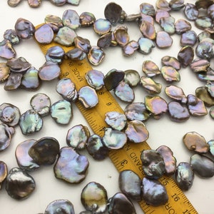 AA+ 12-16x13-17mm Gray Bronze Keshi Pearls,high luster,good quality,wholesale price,baroque pearl,keshi pearl strands,ZS-129-9-7