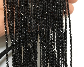 13'' AAA 2mmx1.5mm Black Spinel Faceted beads,Semi Precious stone,black spinel beads,SP-B21-001