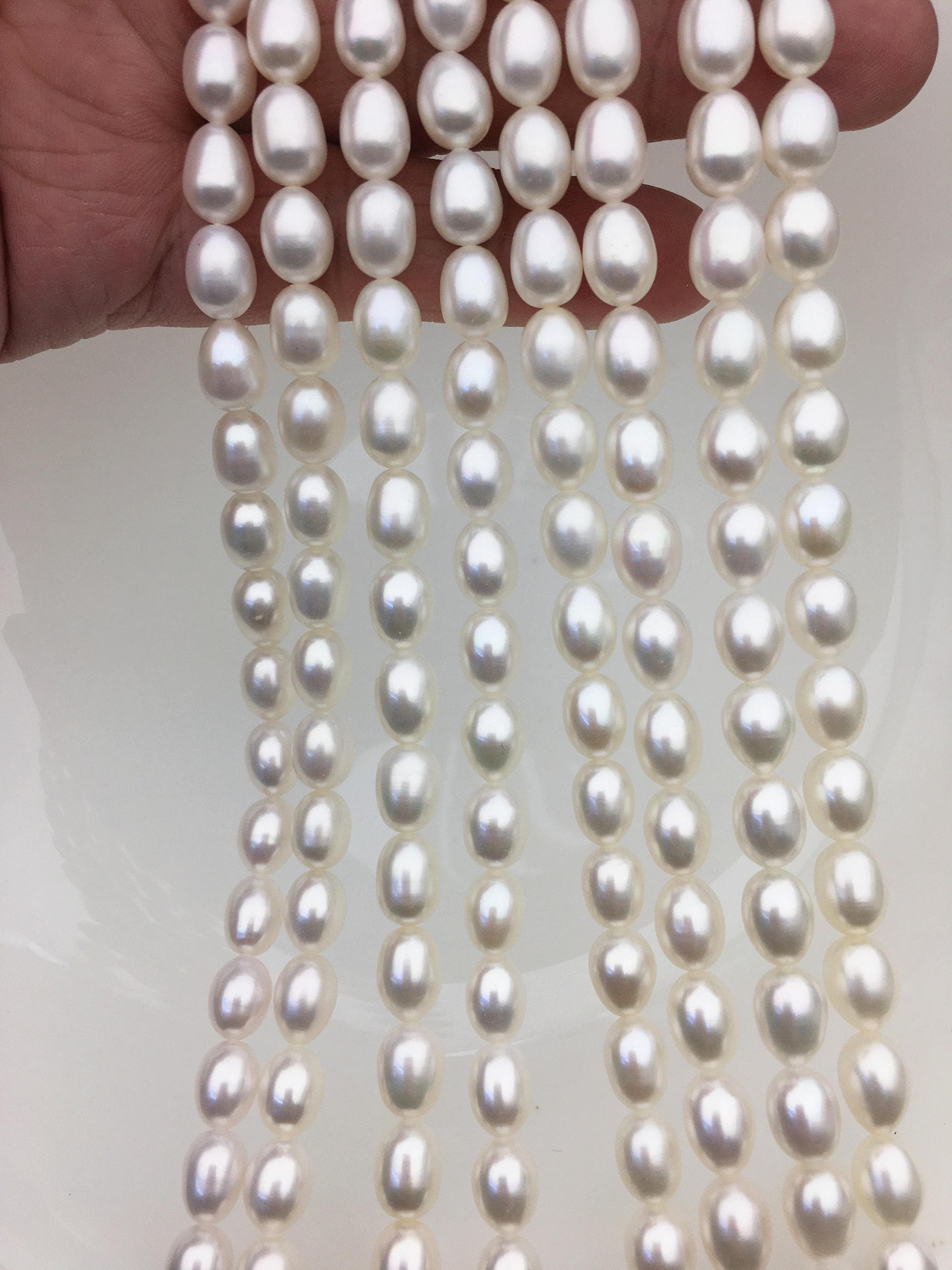 リクエスト AAA 6.3-7.3mmx8.5-9.5mm White Rice Freshwater Pearls,lr7-3a-78 - Etsy