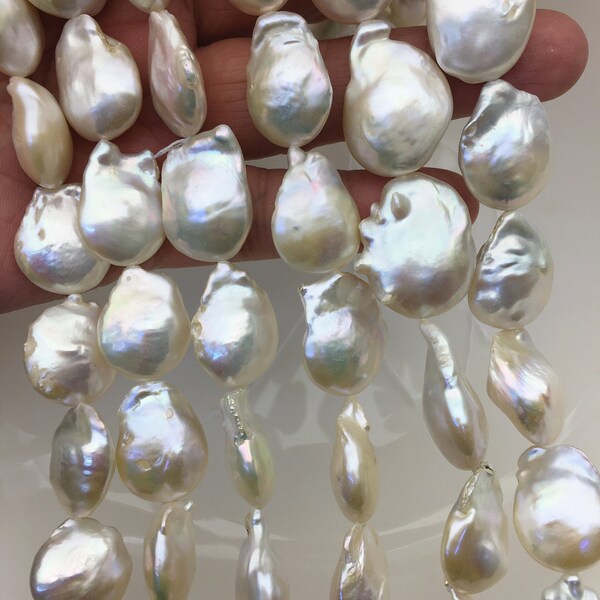 AA+ 16-18mm White Drop Coin freshwater pearls,diy bead,flat round pearl bead,COIN16-T4