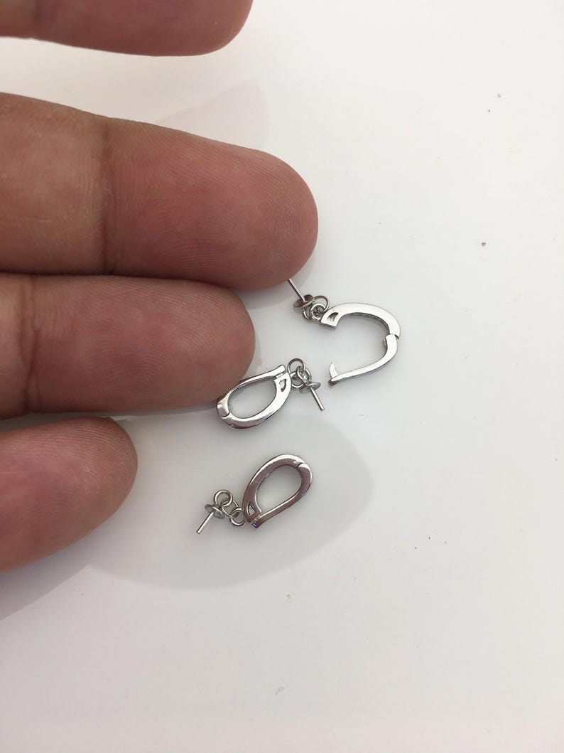 2 ganchos colgantes de plata de ley S925 con circonita cúbica de 6,5*13 mm, para colgantes, para bricolaje, venta al por mayor, ASL-P-020 imagen 4