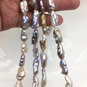 4 strands AA+/AA 8-10mm natural color Keshi Biwa Pearl Necklace,brown Pearl necklace,Genuine Fresh Water Pearl,Wedding Necklace,ZS-T22
