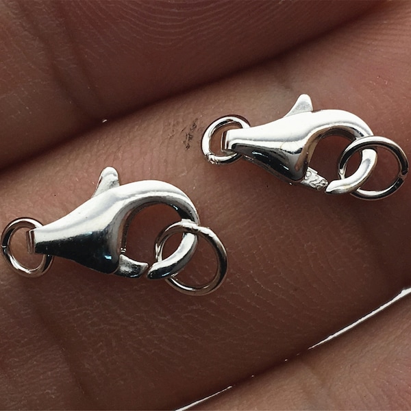 5pcs Sterling Silver Lobster Clasps, 925 Silver Lobster Clasps, Lobster Claw Clasps, Sterling Lobster Clasp ,WHOLESALE,ASL-CL-018