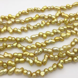 AA+ 5-6mm goldfarbene Barock-Kürbis-Süßwasserperlen, DIY, hoher Glanz, ZS-114-6