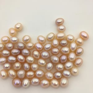 20 piezas AAA 7,3-8,3 mm * 8,5-9,5 mm Perla de arroz rosa naranja para ostras, para ostras perladas de los deseos, para ostras perladas envasadas al vacío, LR7-3A-2