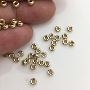 10pcs 4mmx2mm 14k goldfilled Yellow Gold Round Spacer Rondelle Beads, 1.3mm hole, AGF-OTH-1