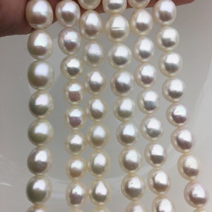 AA+ 9.3-10.2mmx10-11.5mm white oval freshwater pearls,Christmas,Valentine&#39;s Day gift,for pearl necklace,Love,Happiness,LR10-2A-8