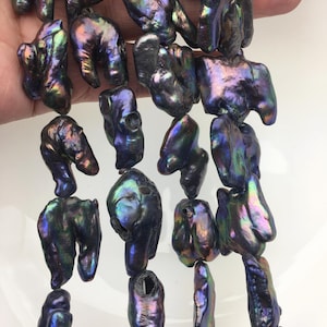 A 12-20mm black Baroque Biwa Pearl Necklace,ZS-T11