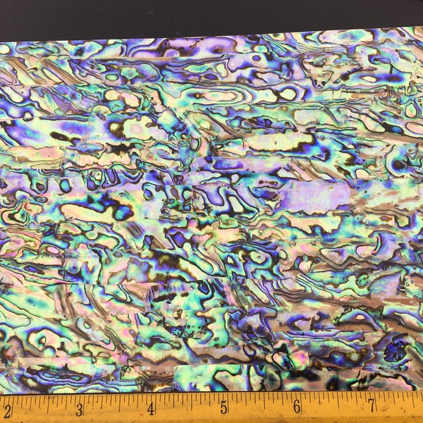 1pc AAA 9.5x5.5'' 0.3mm Thickness Natural Abalone Adhesive Veneer Sheet Mother of Pearl Shell,ASH-008