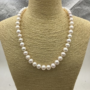Collar de perlas blancas de agua dulce AA+ de 9 mm y 17,5 pulgadas, collar de perlas blancas, NPN1-038