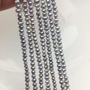 2 stramds AA  3-3.5mm gray potato freshwater pearls,gray seed pearl,small size pearls bead ,for pearl necklace,CR3-T6
