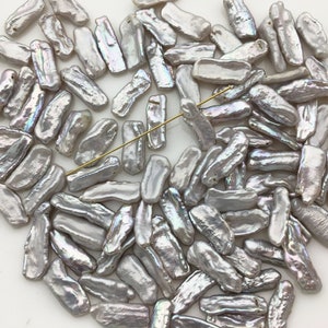 20pcs AA+ 5-6x12-16mm Gray Thin Biwa keshi Freshwater Pearl,DIY Loose Freshwater Pearl,ZS-T26