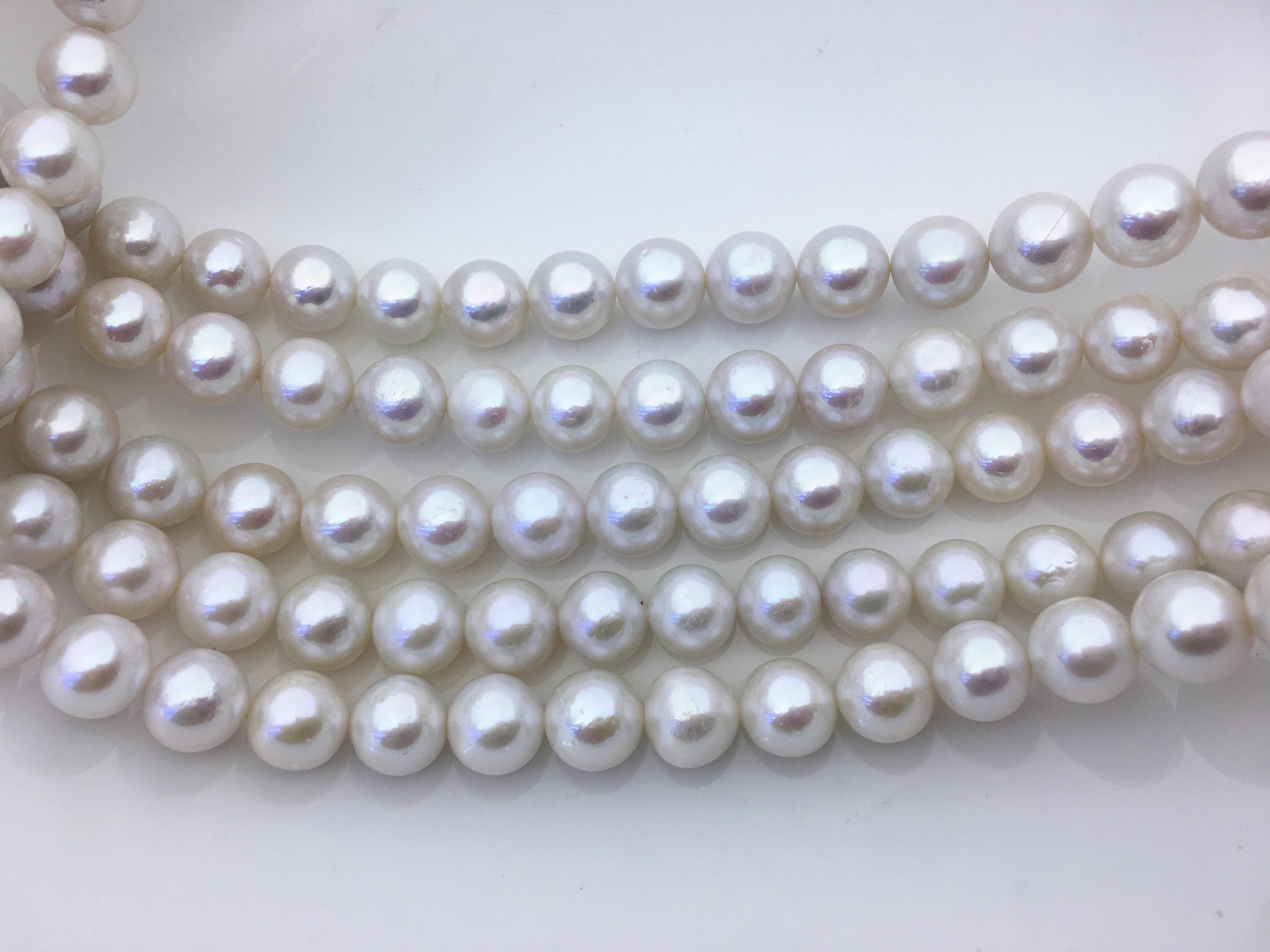 AA+ 10-12mm White Round Freshwater Pearls,birthday, White Pearl ...