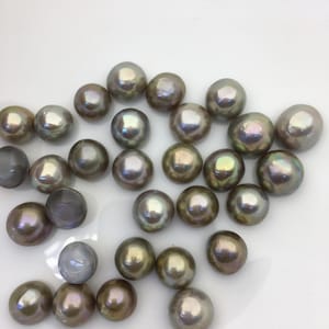 31pcs AAA 11-13mm bronze Baroque Mabe Natural Rainbow Freshwater Pearls,no hole,MB-T4