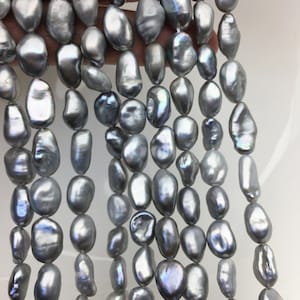 AA+ 8-9mm gray Keshi Freshwater Pearls,ZS-200-13