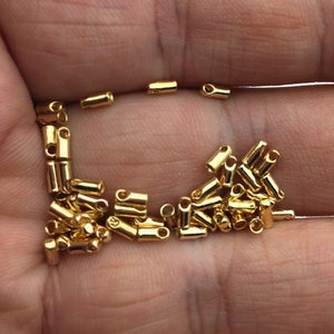 50pcs 1.5mm hole round leather cord bracelet necklace lobster clasp,copper palted 18k gold, AAL-003-13