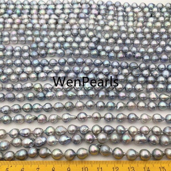 7-7.5mm BIG Tail Gray Akoya Pearl,flameball Shape,akoya pearl,cultured pearl beads,Salt sea,AK7-A-2