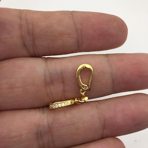 2 ganchos para colgantes de plata de ley S925 con circonita cúbica de 6,5*13 mm, para colgantes, ASL-P-022