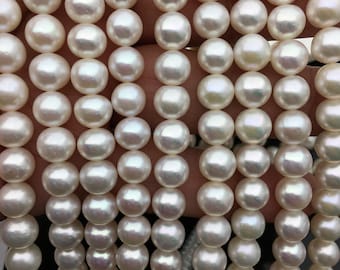 high luster!AA+ 7.4-8.4mm white round freshwater pearls,for pearl neckalce,wholesale,RP8-2AY-WBa-2