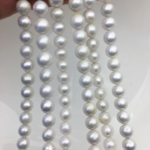 AA 8-9mm white near round freshwater pearls,large hole,loose pearl beads material ,gift for her necklace,Cultured pearl,RP8-T4