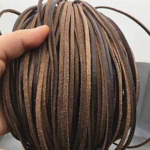 3mmx2mm フラットクレイジーホースオイルレザーコード、ソフトレザー、長さ選択、プルアップレザー、ソフトレザー、卸売、ディストレストマット仕上げ、LC3-208