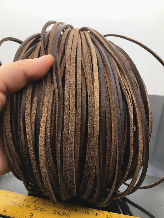 3mmx2mm Flat crazy-horse Oil Leather Cord,Soft Leather,Select Length,pull-up leather,soft leather,Wholesale,Distressed Matte Finish,LC3-208