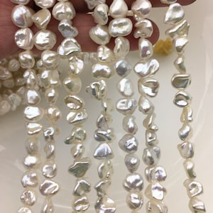 AAA 8-9mm White Freshwater Keshi Pearls,baroque pearl,keshi pearl strands,ZS-130-14