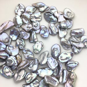 53pcs AAA/AA+ 13-14mm gray Keshi freshwater pearls,no hole,ZS-127-T23