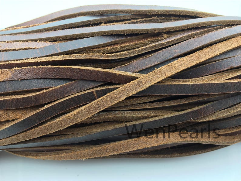 5mmx2mm Flat Crazyhorse Oil Leather Cordsoft Leatherselect Etsy