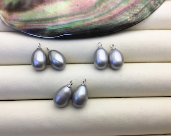 AAA 9mm Gray long rice pearl dangle earrings,S925 Sterling Sliver pearl earrings,pearl for women,SE3-T25