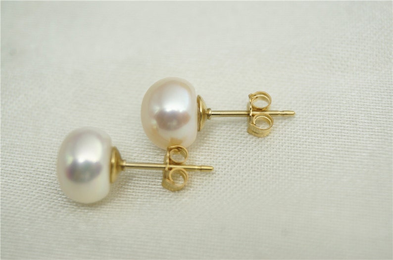 SELECT SIZE-One pair white/Ivory pearl earrings,Christmas,Ivory Pearl studs,14k gold filled,Wedding,Love,Happiness,birthday,SE1-006 image 2