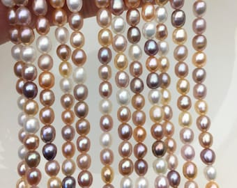 Piccole Perle D'acqua Dolce Di Riso Rosa Pesca Polverosa Perline - Foto 2