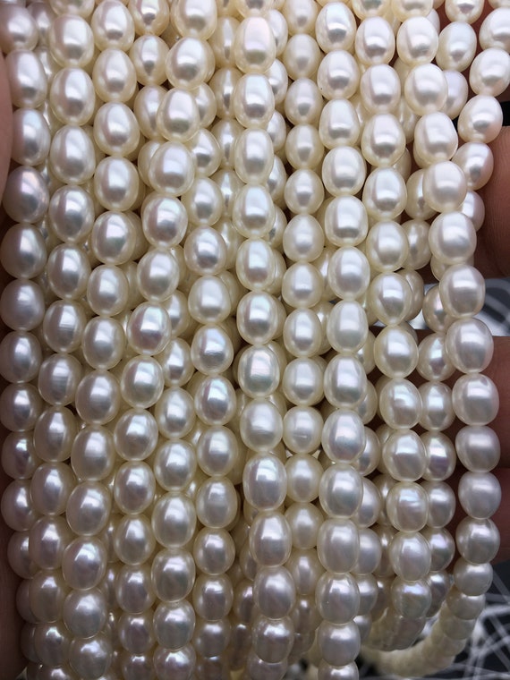 15 Loose Real Freshwater Pearl Beads - Natural White, 4-5mm, Center-Drilled For Jewelry Making 5 thumbnail image