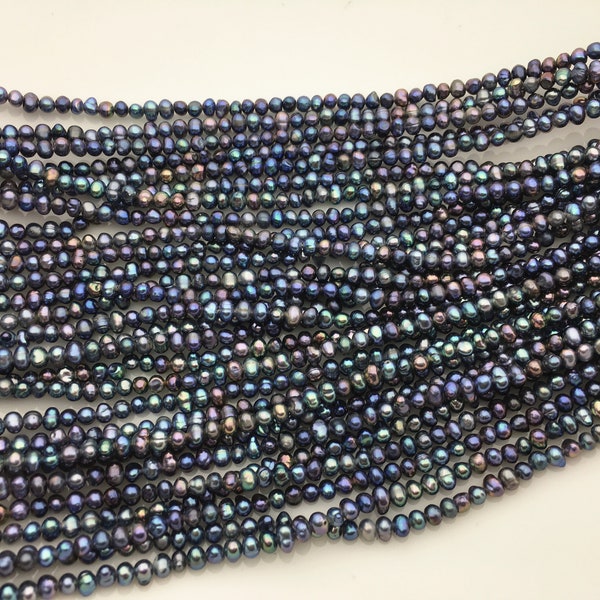 AA 3-3.5mm deep blue potato freshwater pearls,black seed pearl,small size pearls bead ,for pearl necklace,CR3-2A-20