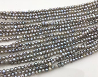 AA  3-3.5mm gray potato freshwater pearls,gray seed pearl,small size pearls bead ,for pearl necklace,CR3-T5