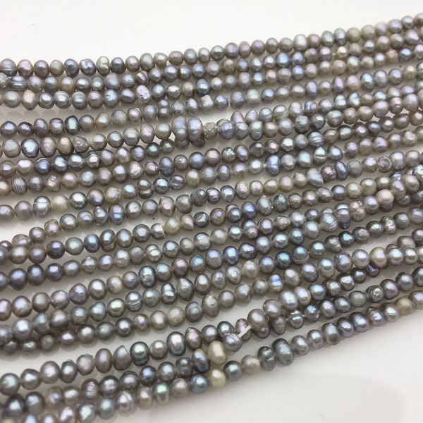 AA  3-3.5mm gray potato freshwater pearls,gray seed pearl,small size pearls bead ,for pearl necklace,CR3-T5