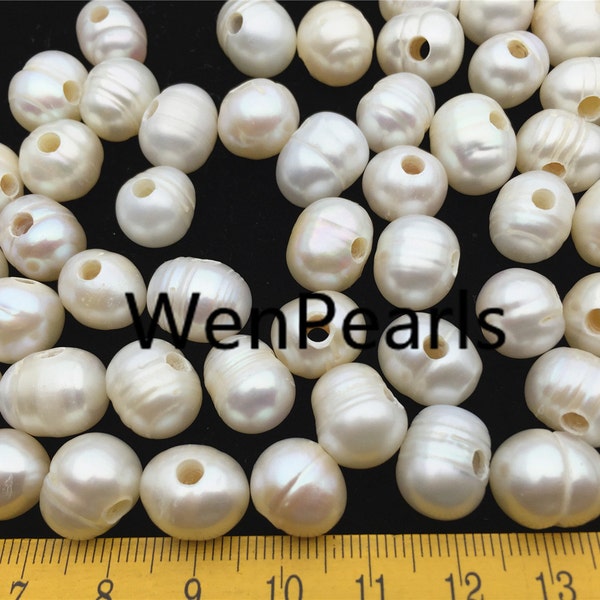 30pcs AA 11-12mm white potato pearls,3mm large hole,direct my pearl farm,pearl bead SALE,large hole pearls,30pcs,CR11-A-1