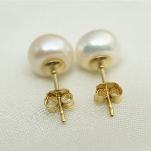 SELECT SIZE-One pair white/Ivory pearl earrings,Christmas,Ivory Pearl studs,14k gold filled,Wedding,Love,Happiness,birthday,SE1-006 image 4