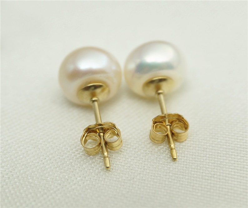 SELECT SIZE-One pair white/Ivory pearl earrings,Christmas,Ivory Pearl studs,14k gold filled,Wedding,Love,Happiness,birthday,SE1-006 image 4