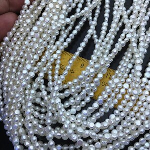 AAA 4-4.5mm Tiny white nugget freshwater pearls,irregular nugget freshwater pearl strand,LM4-3A-5