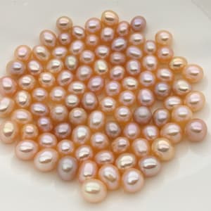 10pcs AAA 7-8mm*7.5-8.5mm Pink orange short oval pearl for Oyster,for wish pearl oyster,for pearl vacuum-packed oysters,OY-LR7-3A-2-2