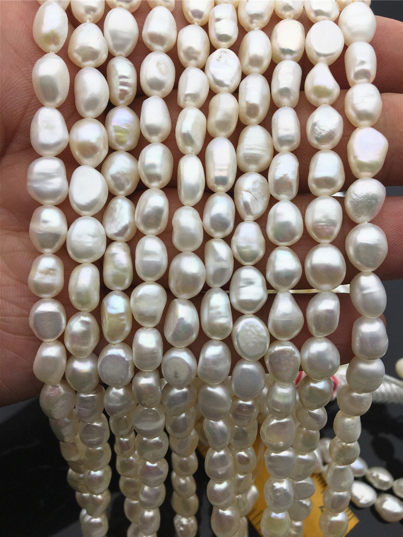 #336 54 inch Hand Made 8-9mm Potato FreshwaterPearl Necklaces Two Color Options