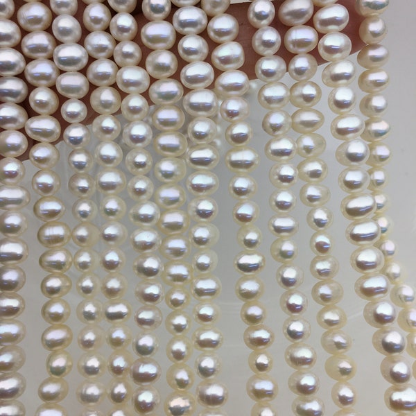 AA+ 5-6mm white potato freshwater pearls bead strand supply from China,loose pearl string wholesale in bulk,CR5-2A-3